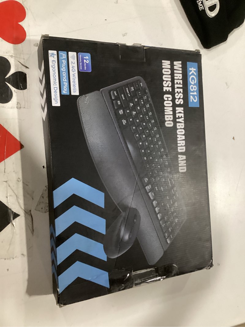Condition photo showing Good Condition for Wireless Keyboard and Mouse Combo, Wave Keys Full-Sized Ergonomic Keyboard with Cushioned Plam Rest,