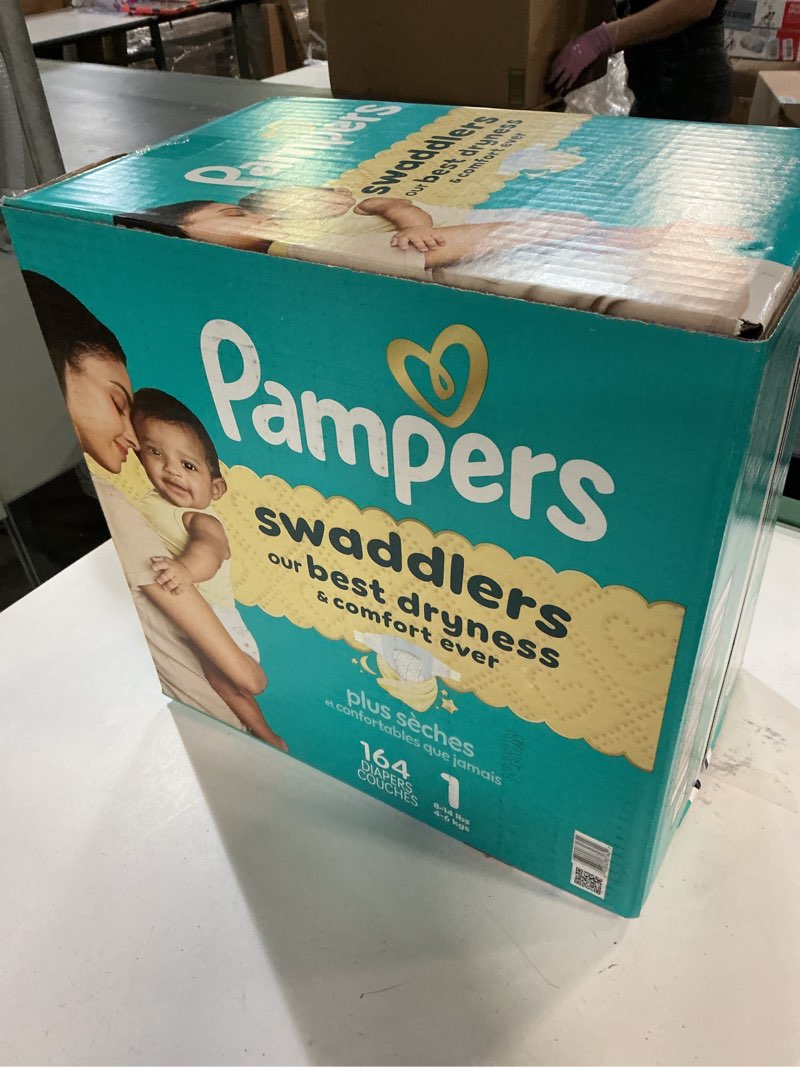 Condition photo showing New/Like New for Pampers Swaddlers Diapers, Size 1 (8-14 lbs), 164 Count, Absorbent, Keeps Baby Dry and Comfortable, Skin Safe Disposable Baby Diaper Size 1 164