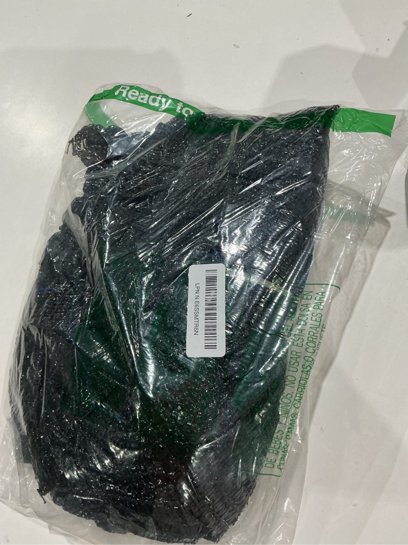 Condition photo showing As Is for 50% shade cloth, 6.5x10ft black sun shade cover for plants, garden, greenhouse, patio, chicken coop 6.5ft x 10ft