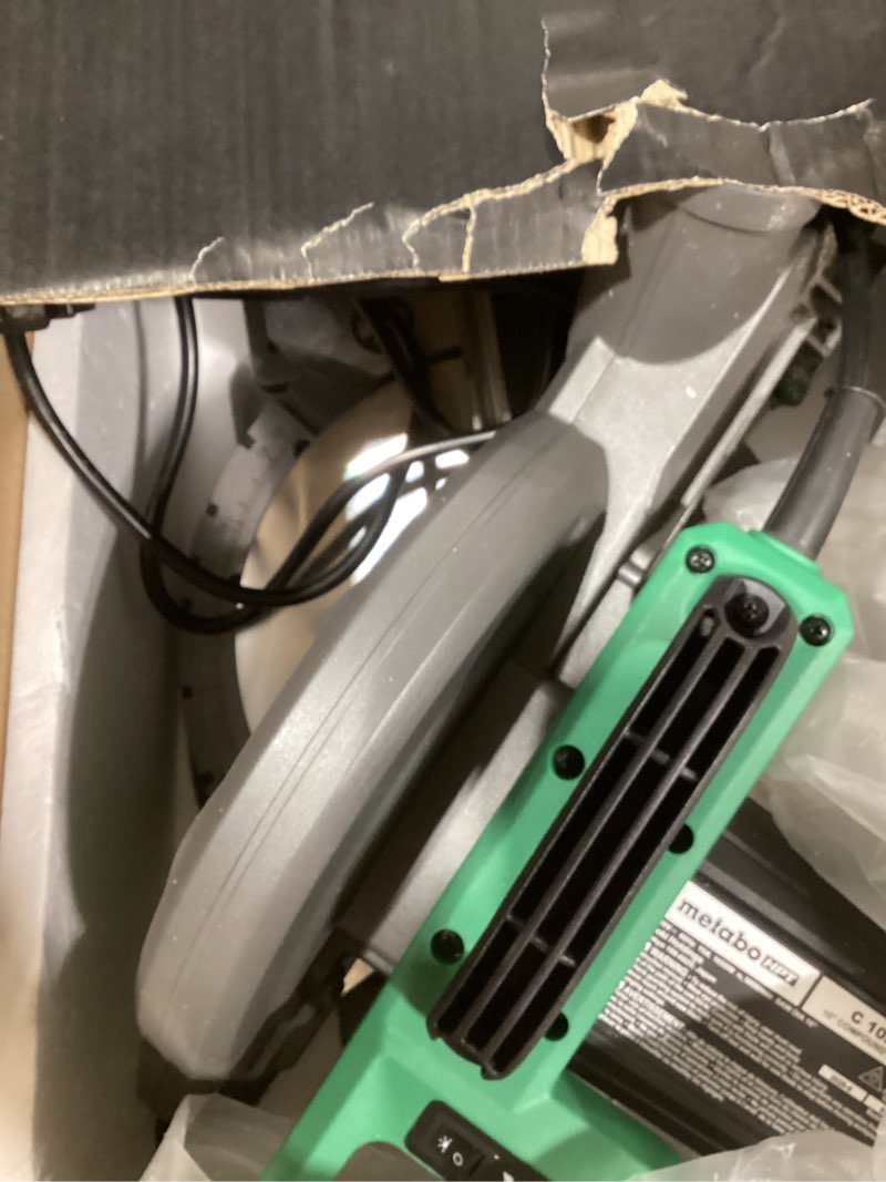 Condition photo showing As Is for Similar product Metabo HPT 12-Inch Dual Bevel Sliding Miter Saw, 4000 RPM No-Load Speed, 45° Left and Right Bevel Range, Precision Miter Angles, 9 Detent Stops, Xact Cut Shadow Line, C12RSH3 C12RSH3 Only