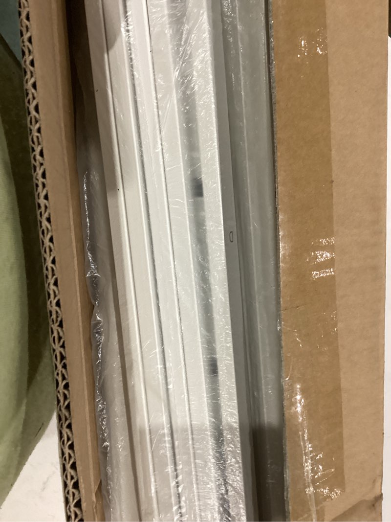 Condition photo showing As Is for 4 inch white low bed frame queen, metal bed with mattress stoppers | no box spring needed, diy headboard hole, heavy duty steel support, round corner legs, easy assembly, noiseless, pet friendly