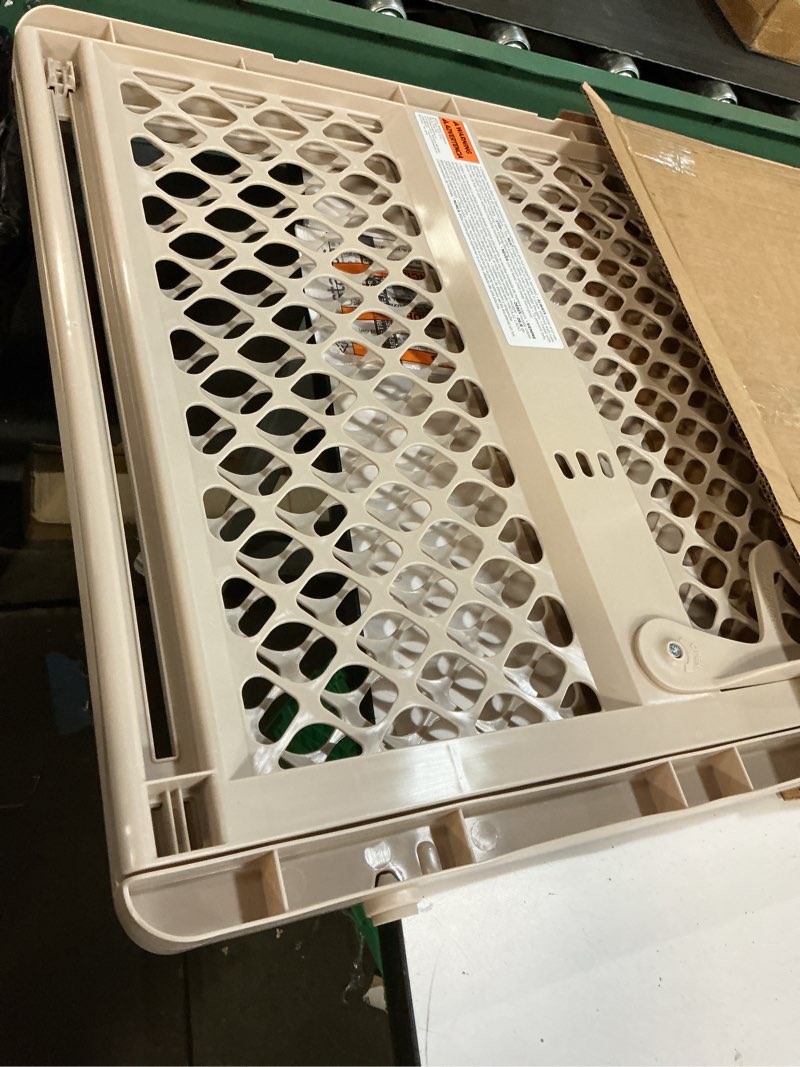 Condition photo showing Good Condition for Toddleroo by North States - Supergate Ergo Baby Gate: Plastic Baby Gate for Stairs & Doorways - Adjustable Indoor Safety Gate - Made in USA - 26 to 42 Inches Wide - 26 Inches Tall - Sand