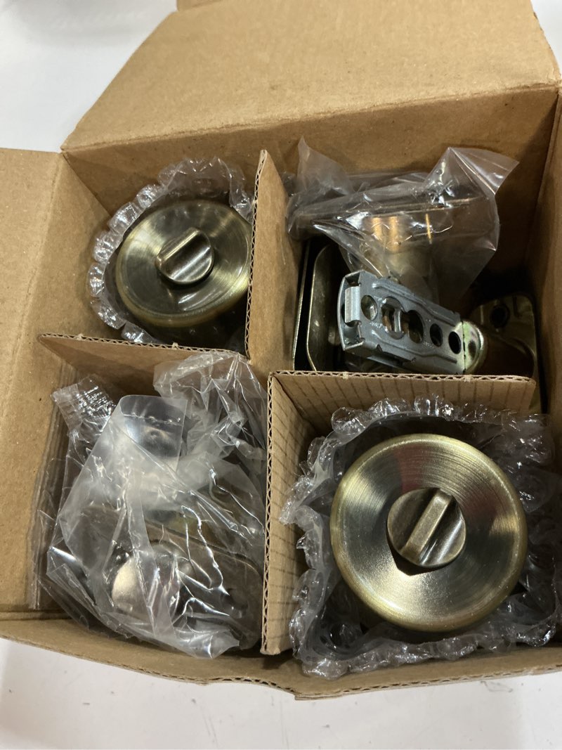 Condition photo showing Good Condition for reliabilt gallo antique brass traditional exterior single-cylinder deadbolt keyed entry door knob project pack 2 -pack