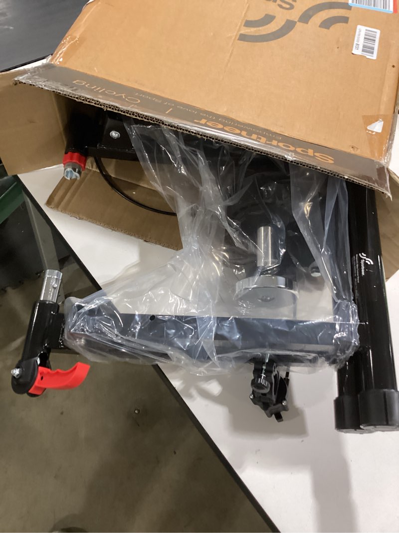 Condition photo showing Good Condition for sportneer bike trainer - magnetic stationary bike stand for 26-28" & 700c wheels - adjustable 6 level resistance bike trainer stand for indoor riding with quick release lever & front wheel riser block black