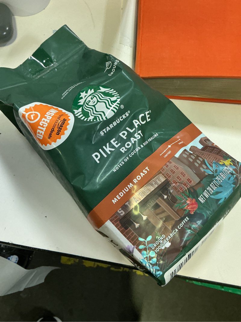 Condition photo showing New/Like New for best before-25/jan/2026) starbucks ground coffee, medium roast hot or iced coffee, pike place roast, 28 oz pike place roast 28 ounce (pack of 1)