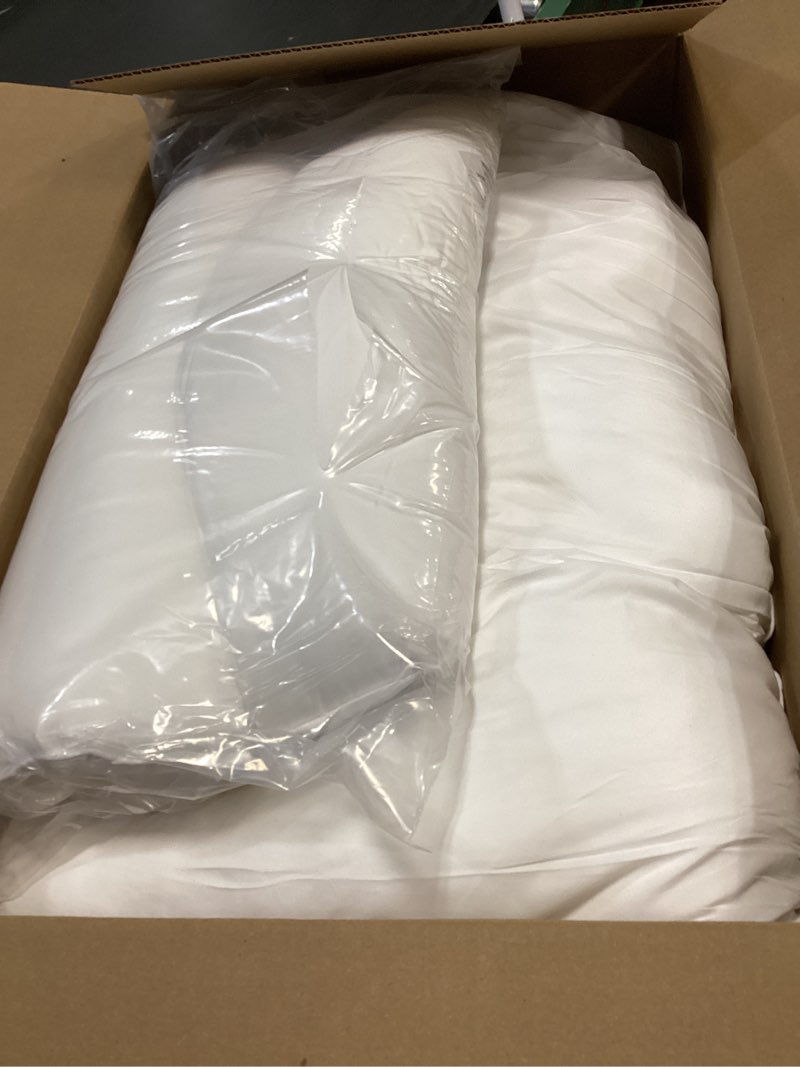 Condition photo showing Good Condition for Amazon Basics Down Alternative Bed Pillows, Medium Density For Back and Side Sleepers, King, 2-Pack, White, 36 in L x 20 in W King (Pack of 2) Medium Pillow