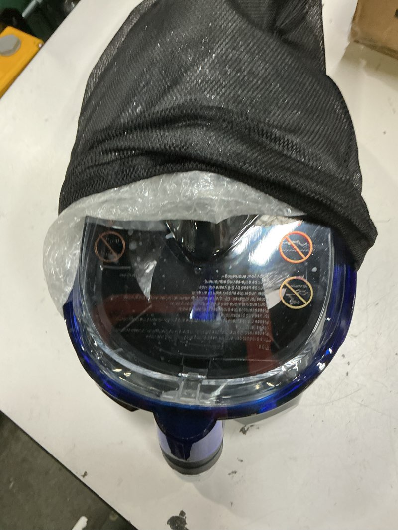 Condition photo showing As Is for greatever g2 full face snorkel mask with latest dry top system,foldable 180 degree panoramic view snorkeling mask with camera mount,safe breathing,anti-leak&anti-fog dark blue large/ x-large