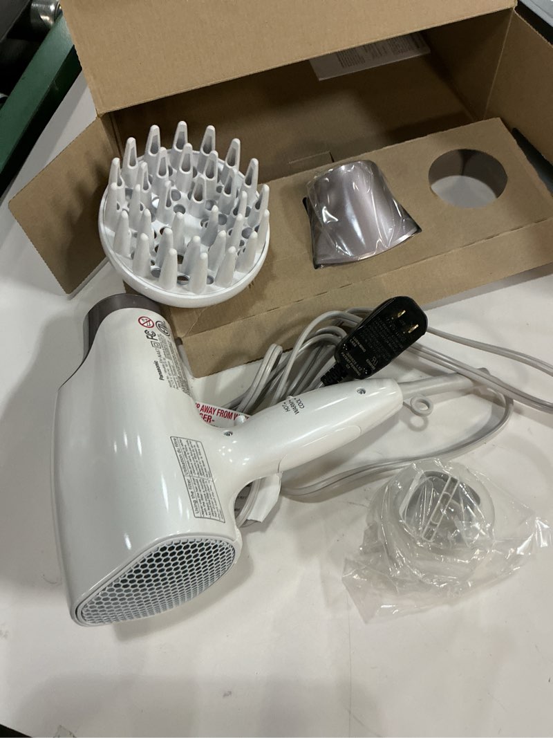 Condition photo showing Good Condition for panasonic nanoe salon hair dryer with oscillating quickdry nozzle, blow dryer with diffuser and concentrator attachments, 3 speed heat settings for easy styling and healthy hair - eh-na67-w (white)
