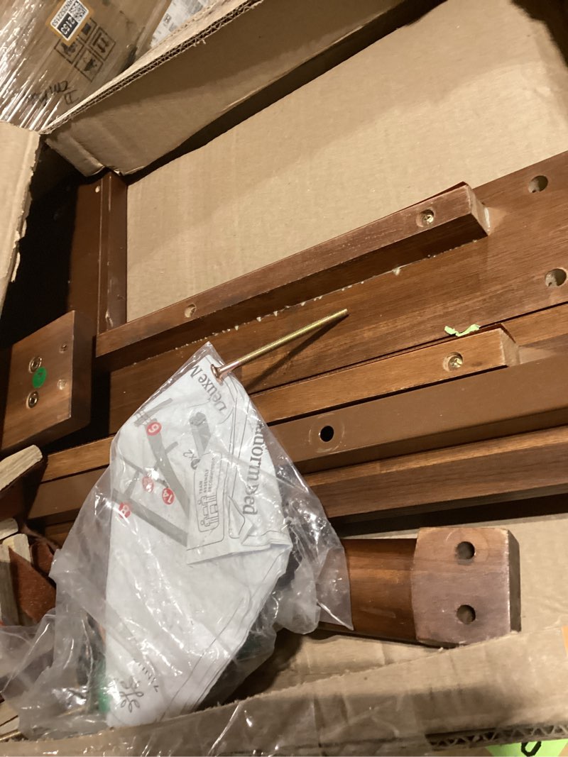 Condition photo showing As Is for hermes contemporary modern solid wood platform bed with adjustable headboard incomplete 