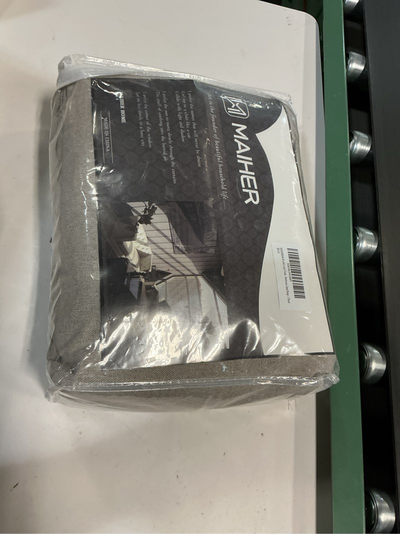 Condition photo showing New/Like New for MAIHER 84'' W x 84'' L Full Blackout Pinch Pleat Curtain Linen Textured Curtain with Hooks Tieback Sound Proof Energy Saving Pleated Drape for Traverse Rod and Track, Greyish Beige, 1 Panel Greyish Beige 84"W x 84"L (Pack of 1)