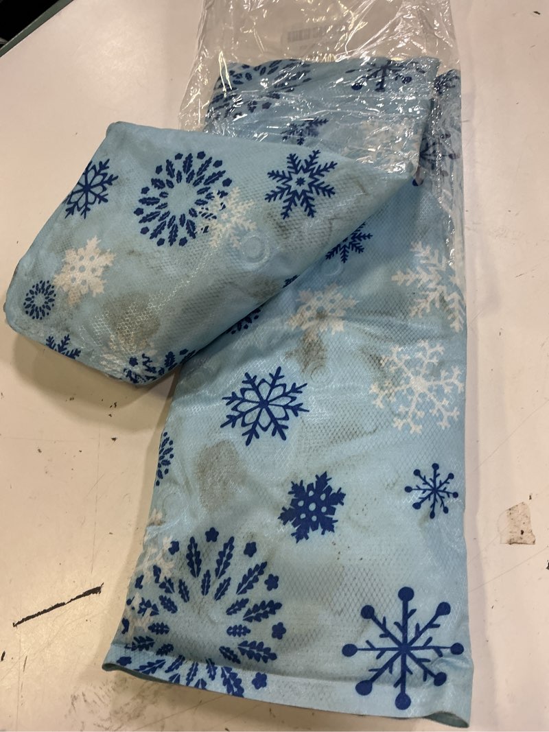 Condition photo showing As Is for reallnaive 2 pcs reusable freezable ice mat for buffet table chilled serving tray party 19.69 x 15.75 inches charcuterie cooler cooling trays for food, cheese(snowflake) 19.69 x 15.75 inches snowflake blue