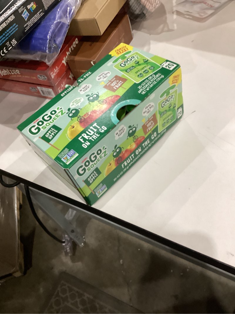 Condition photo showing New/Like New for GoGo squeeZ Fruit on the Go, Apple Apple, 3.2 oz (Pack of 20), Unsweetened Fruit Snacks for Kids, Gluten Free, Nut Free, and Recloseable Cap, BPA Free Pouches (Packaging May Vary)