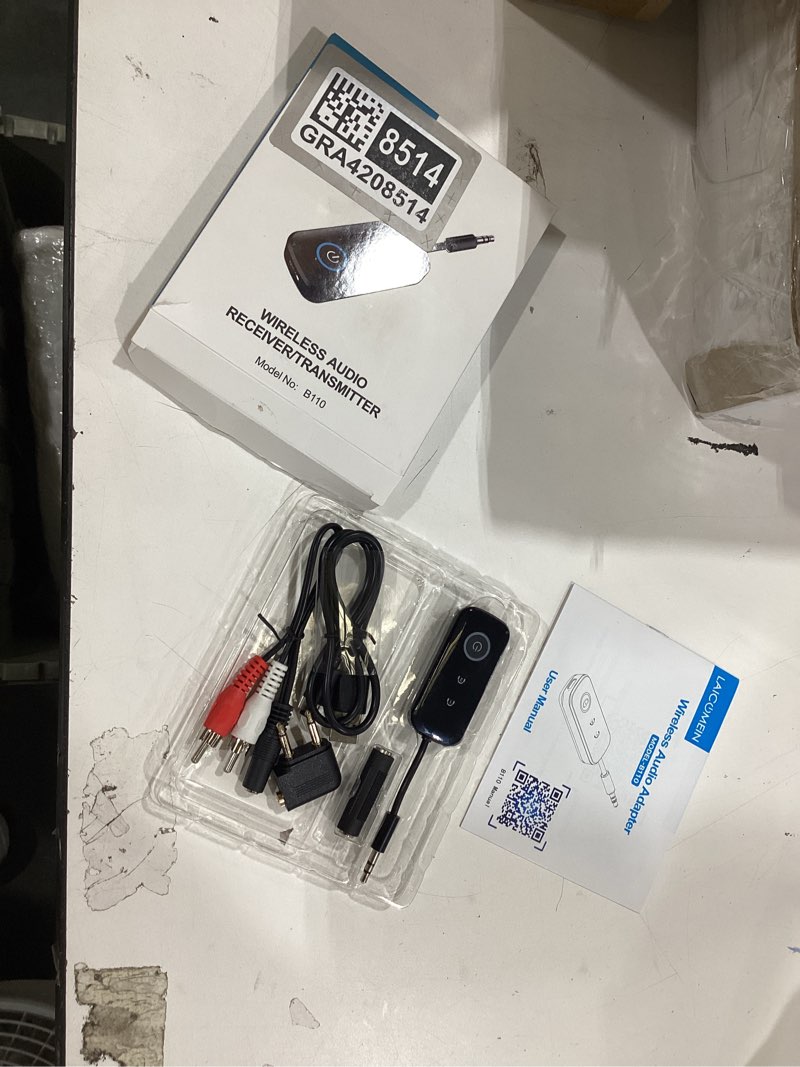 Condition photo showing New/Like New for premium pro bluetooth 5.4 transmitter receiver,airplane audio adapter,wireless transmitter for tv/travel flight,airline,gym.compatible with 2 airpods/headphones,bluetooth receiver for car/home stereo black