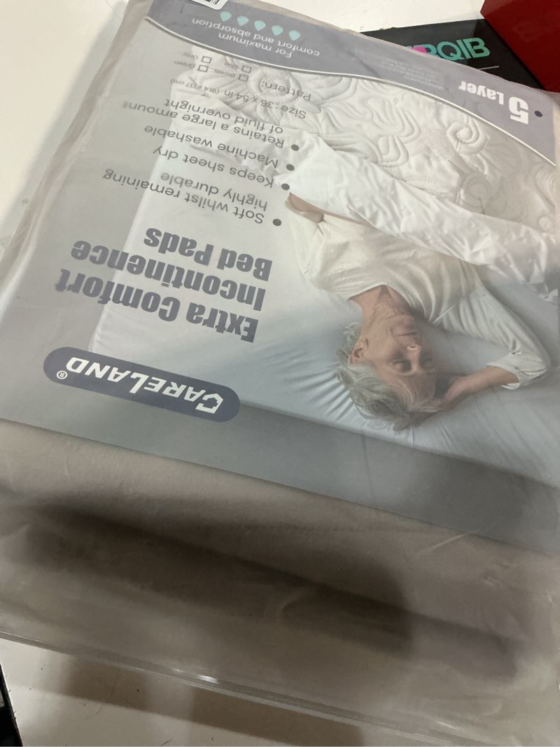 Condition photo showing Good Condition for Careland Washable Underpads, 34" x 54" Heavy Absorbency Reusable Incontinence Pads for Adults, Elderly, and Pets - Waterproof Protective Pad for Bed, Couch, Sofa, Floor (Brown, 36 x 54 in)