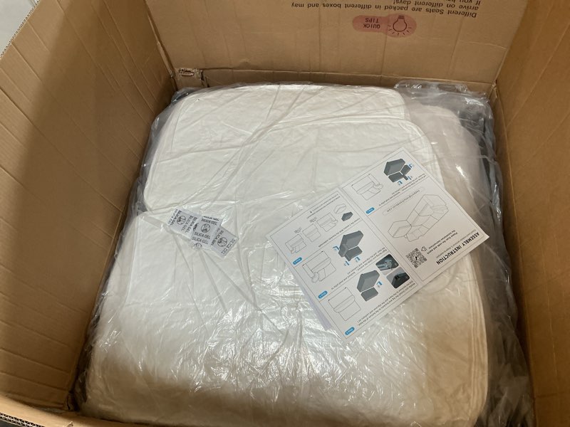 Oversized Cloud Modular Sectional Sofa, Comfy Down Filled Sectional Sofa, Upholstered Deep Seat Couches For Living Room, Detachable & Washable For All Sofa Covers Upholstery Color: White