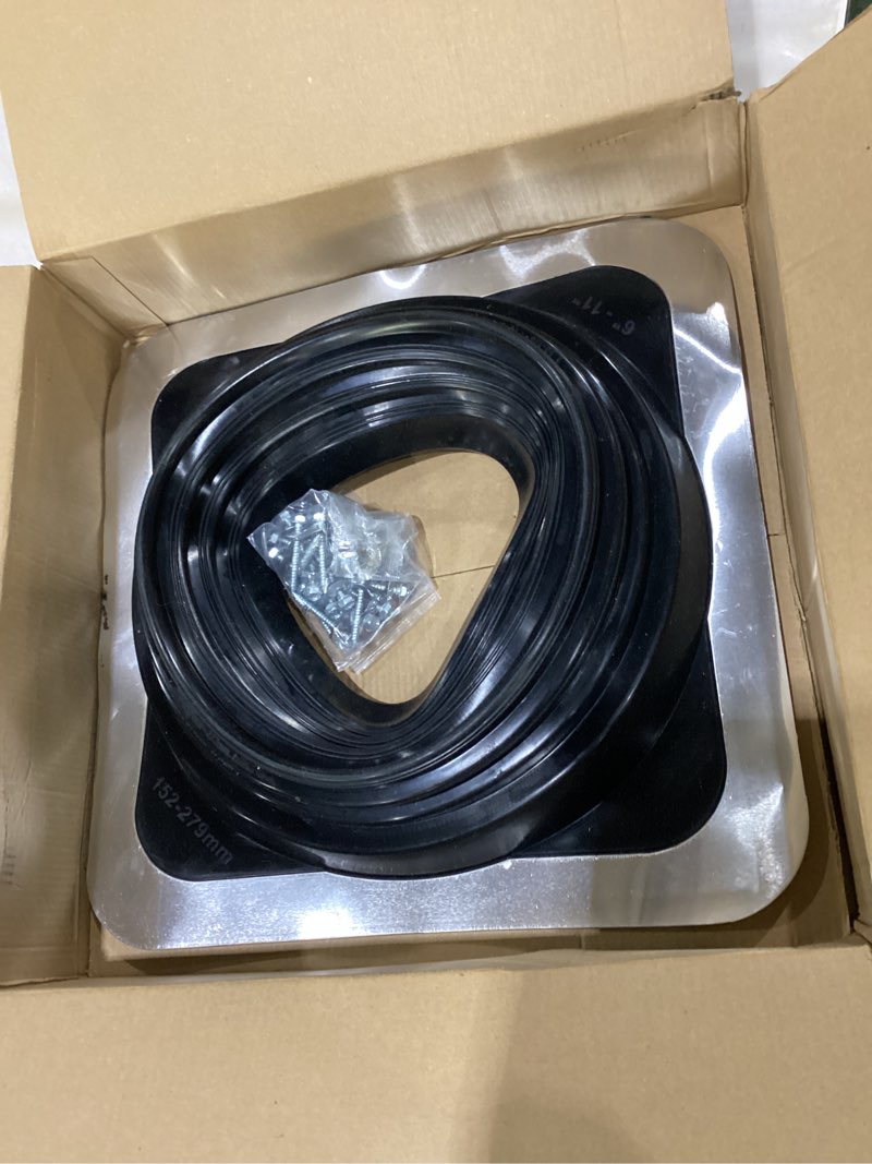 Condition photo showing Good Condition for vivida #7 silicone metal roof pipe boot, high temp flexible roof jack vent boot for pipe od 6" to 11", screws & hex socket included, square base, black, 1 pack #7 (pipe od 6" to 11") black - square base (1 pcs)