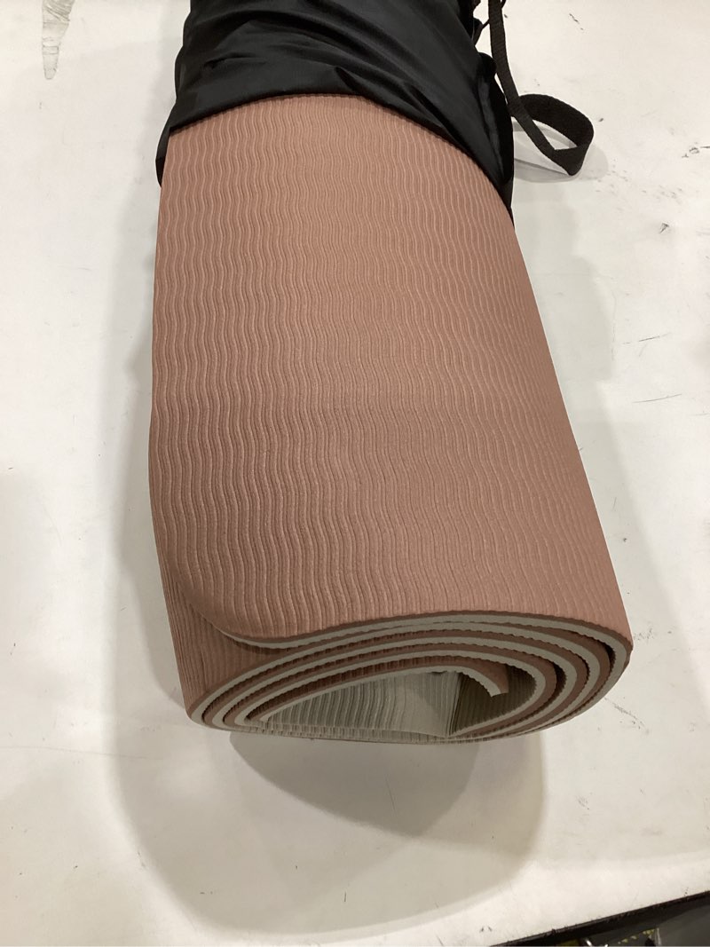Condition photo showing As Is for non-slip tpe yoga mat for women & men,72"x24" double-sided workout mat for home gym pilates fitness,1/4 inch packable lightweight exercise mat with strap for travel,non toxic exercise floor mat orange & black