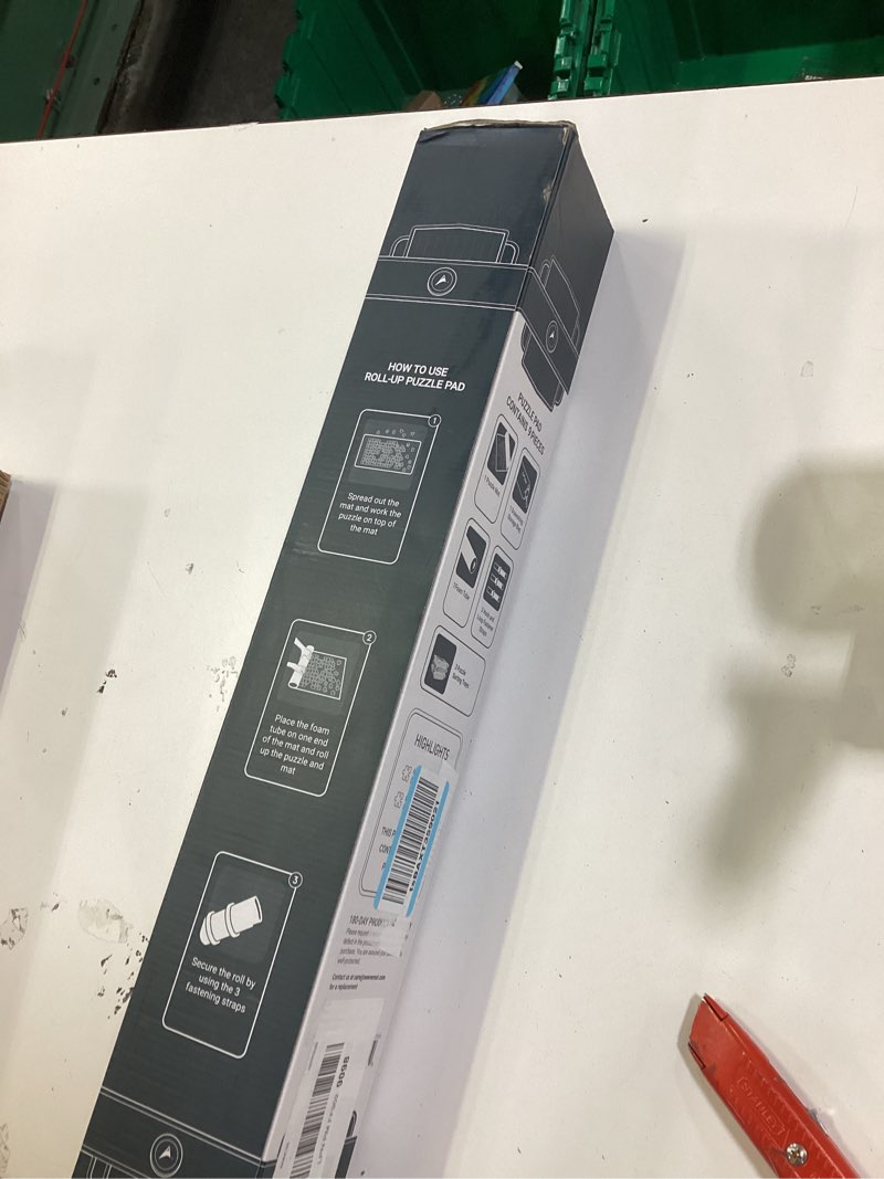 Condition photo showing New/Like New for The Original Newverest Jigsaw Puzzle Mat Roll Up, Saver Pad 46” x 26” Portable Keeper Up to 1500 Pieces with Non-Slip Rubber Bottom & Smooth Top + 3 Puzzle Sorting Trays & Travel-Friendly Storage Bag 1500pcs