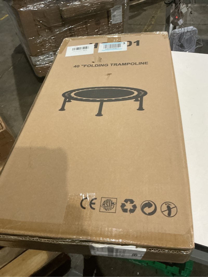 Condition photo showing Good Condition for Foldable Mini Trampoline, 40"/48" Rebounder Trampoline for Adults & Kids, 440lbs Capacity Indoor Fitness Workout Exercise Equipment