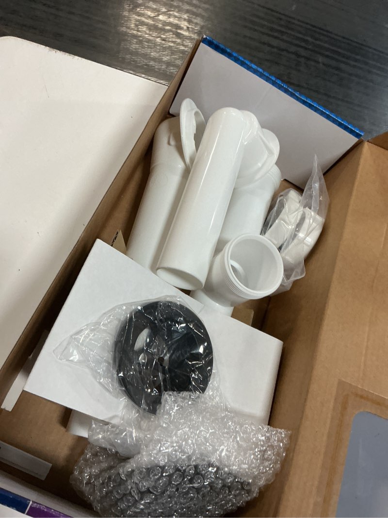 Condition photo showing Good Condition for keeney 1-1/2-in brushed nickel white/brushed nickel roller ball drain with plastic pipe included
