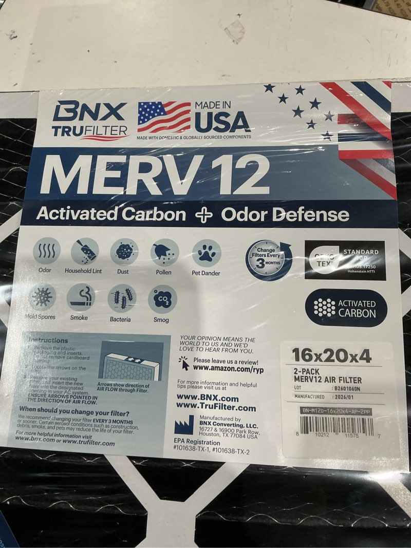 Condition photo showing Good Condition for trufilter compatible with aprilaire 110/113 merv 12 activated carbon air filter (2-pack) - made in u