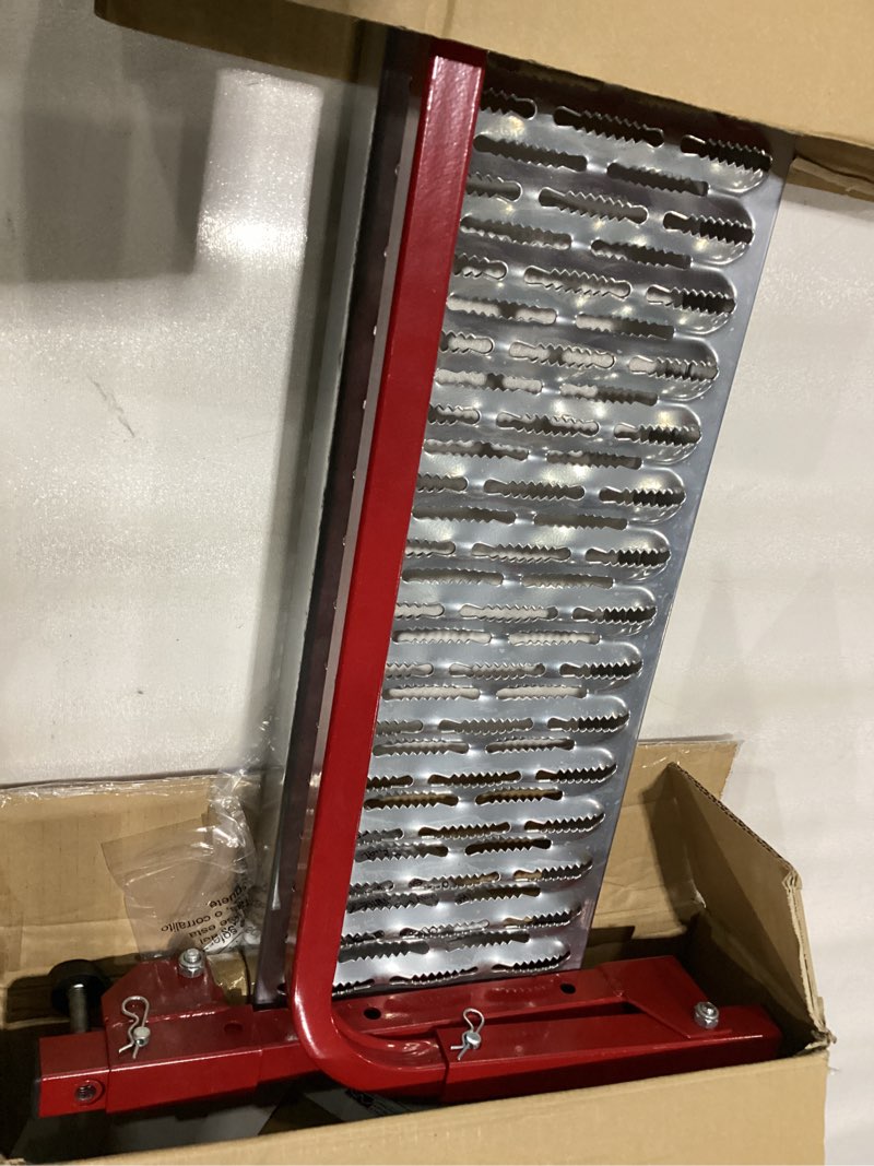 Condition photo showing New/Like New for Powerbuilt Tire Step for Truck, SUV, Semi, Heavy Duty 300 lb. Capacity, Non-Slip ‘Cheese Grater’ Steel Surface, Adjusts to Fit Any Diameter Tire Up to 13 in. Wide, Folds Flat for Storage – 647596EC