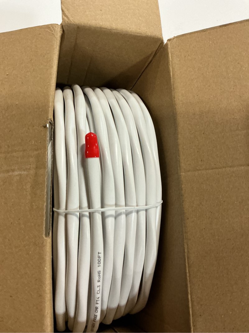 Condition photo showing New/Like New for 12awg 2conductor speaker wire 100feet white 99.9% oxygen free copper etl listed & cl3 indoor speaker cable 100feet?30meter? 12-2 whit