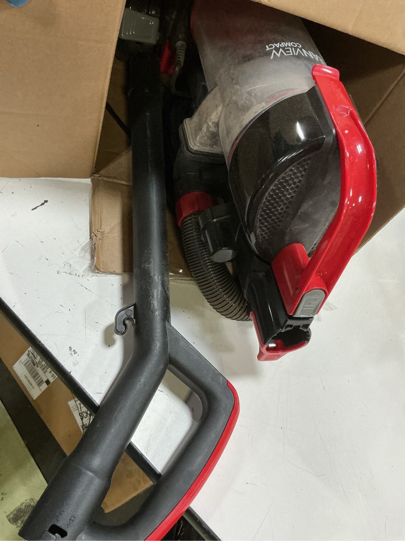 Condition photo showing As Is for bissell cleanview compact upright vacuum, fits in dorm rooms & apartments, lightweight with powerful suction and removable extension wand, 3508