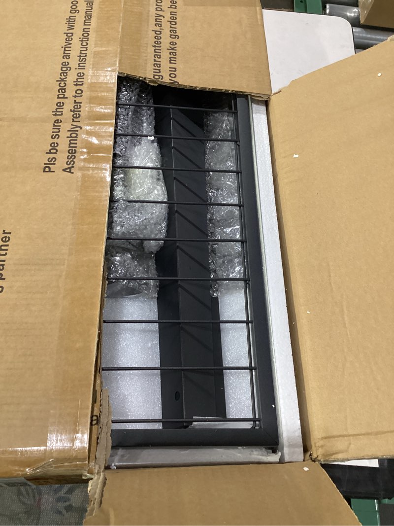Condition photo showing New/Like New for leetolla elevate 32" tall raised garden bed outdoor with wheels & shelf for mobility, 400lbs capacity, anti-rust steel planter box for vegetables/herbs, patio-balcony-backyard black