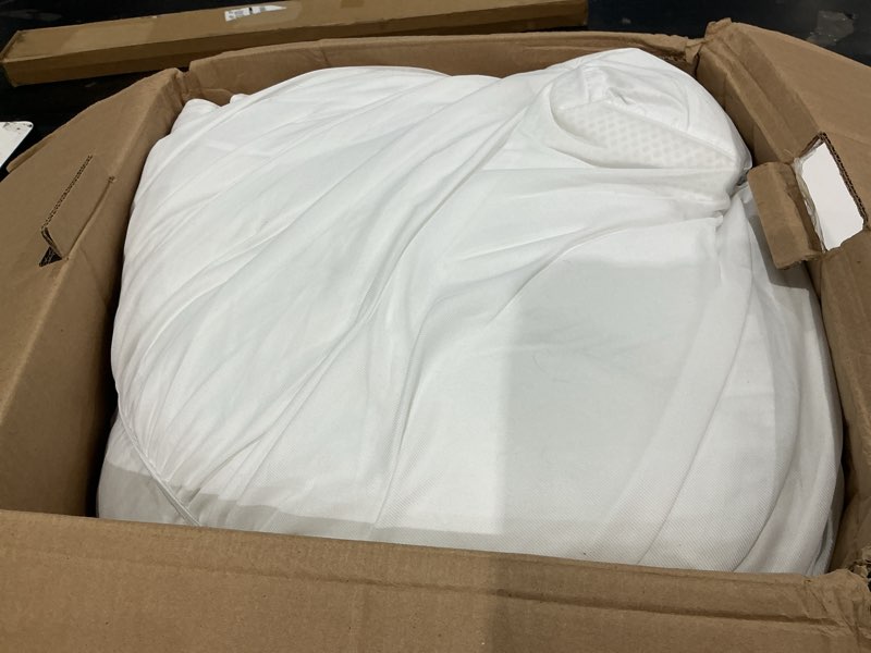 Condition photo showing As Is for 5 inch mega support memory foam king mattress topper for pressure relief, dual layer 2.5" pillow top king size mattress topper plus 2.5" cooling gel infused memory foam mattress pad