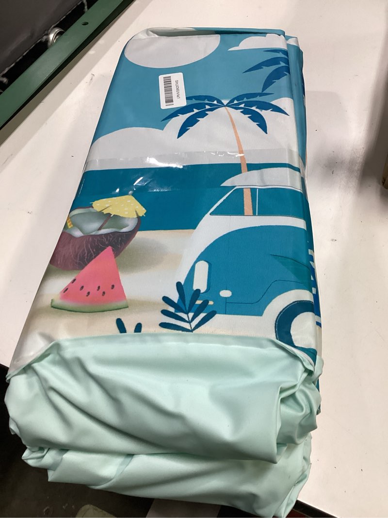 Condition photo showing As Is for foldable swimming pool for kids 47.2"x17.7" hard plastic portable dog pool anti-slip collapsible pets bathtub kiddie pool indoor outdoor backyard (beach party 48'') beach party 47.2"x17.7"