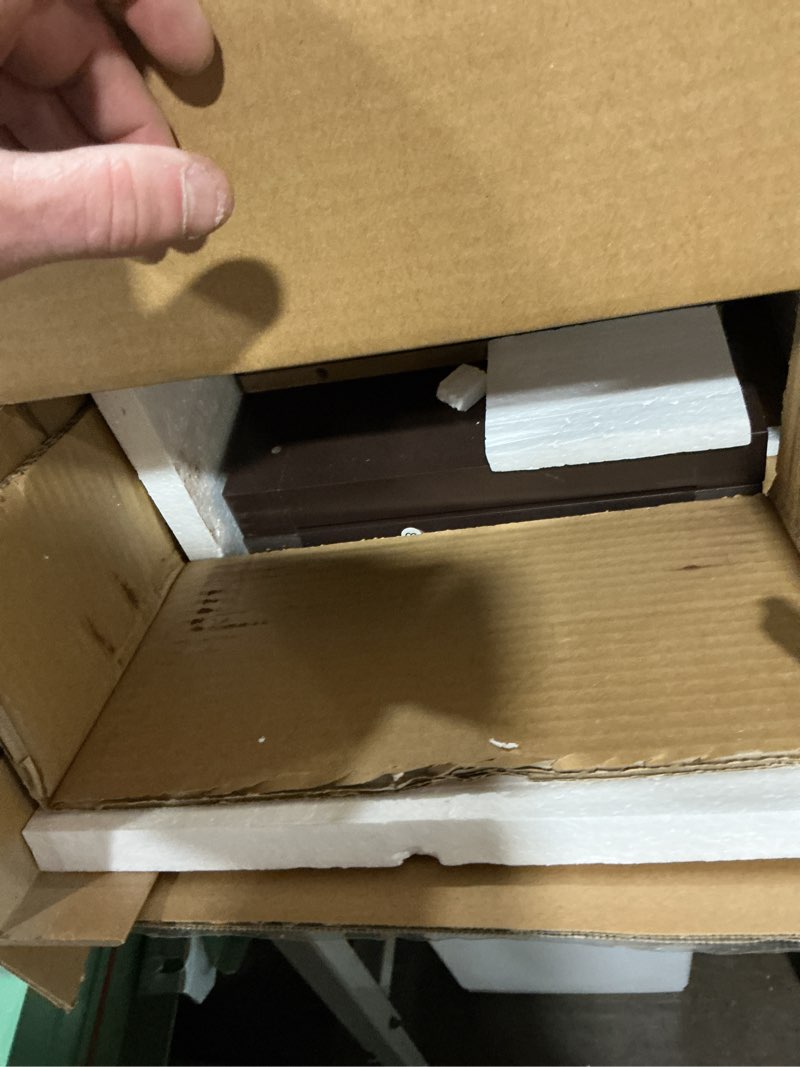 Condition photo showing Good Condition for ChooChoo End Table, MDF Material Flip Top Narrow End Table with Drawer, Accent Small Side Table Nightstand for Living Room, Bedroom, and Small Spaces - Espresso Espresso 1