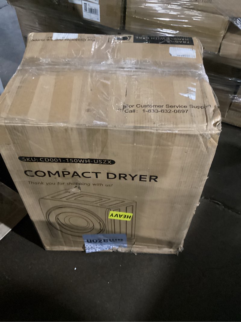 Condition photo showing Good Condition for euhomy portable dryer 1.5 cu. ft., 850w powerful clothes dryer with stainless steel drum and exhaust