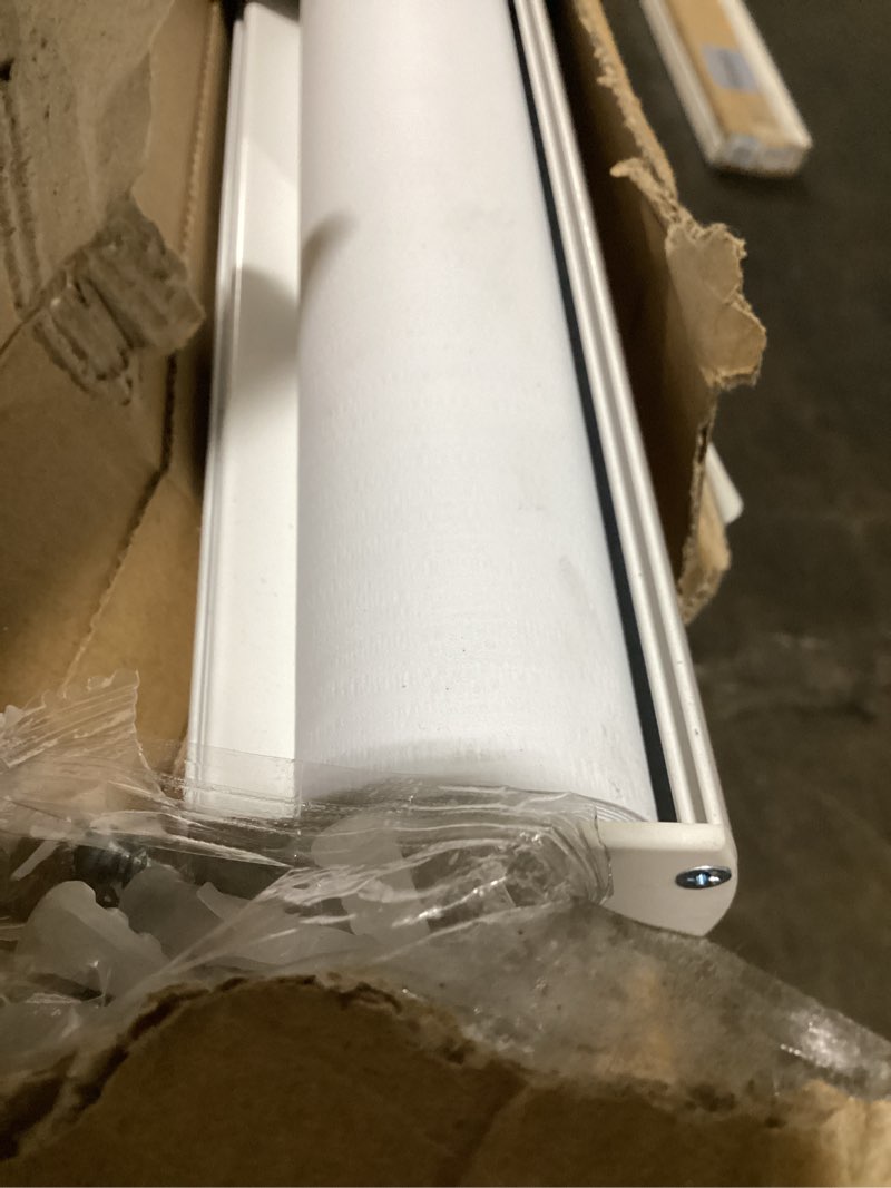 Condition photo showing Good Condition for possibly used chrisdowa cordless blackout roller shades for windows, striped free-stop window blinds with privacy, thermal insulated window shades for home, office and door. white, 62\\\" w x 72\\\" h 62\\\"w x 72\\\"h white