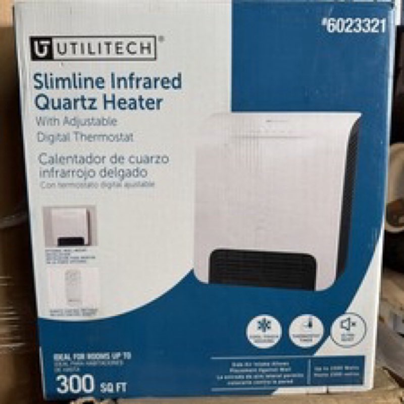 utilitech slimline infrared quartz heater 300sq ft.