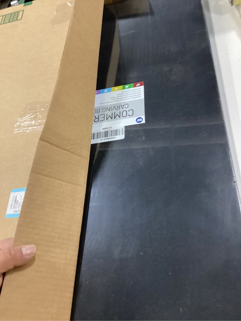 Condition photo showing Good Condition for thirteen chefs 30x18 extra large cutting board for fish, meat, bbq - 1/2 inch thick black plastic, commercial grade hdpp poly with nsf stamp, 10 pounds