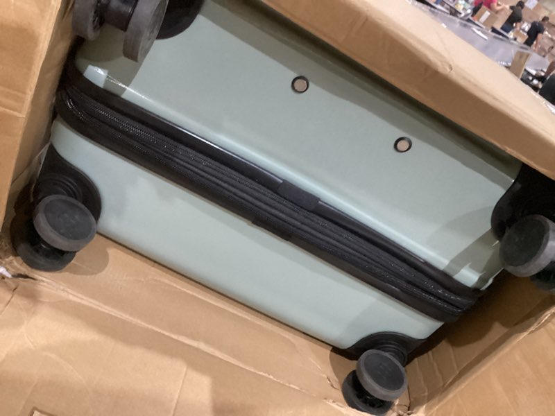 Condition photo showing As Is for travelarim hard shell luggage sets with spinner wheels 4 piece, expandable large suitcases with tsa lock, travel large suitcase set, sage green luggage set 4 piece set (20/24/28) sage green