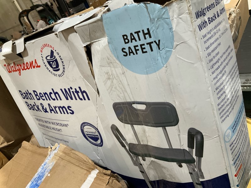 Condition photo showing As Is for bath bench 