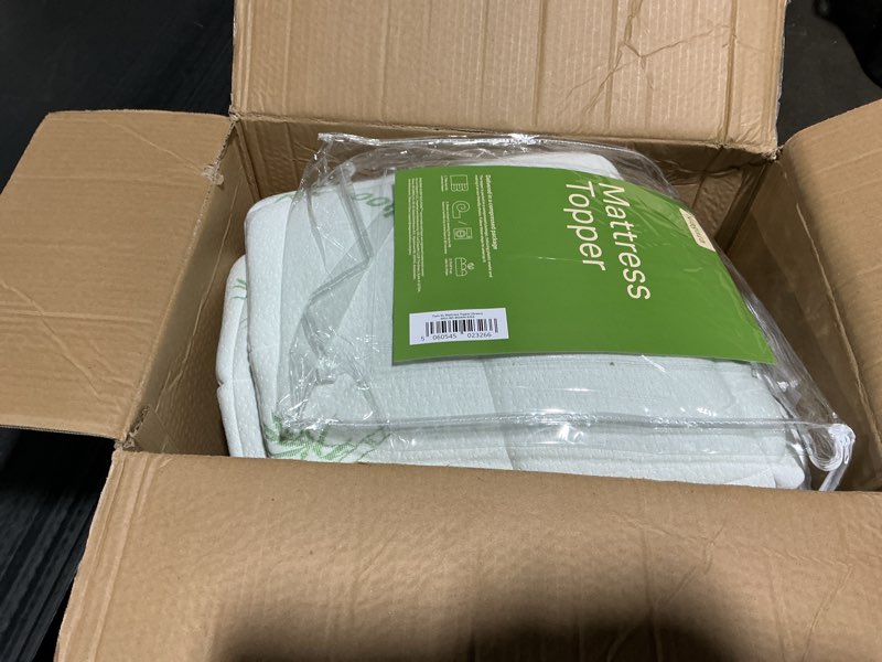 Condition photo showing Good Condition for ultra soft twin xl size mattress topper - viscose made from bamboo pillow top mattress pad for back pain relief - naturally cooling for hot sleepers, green green twin xl
