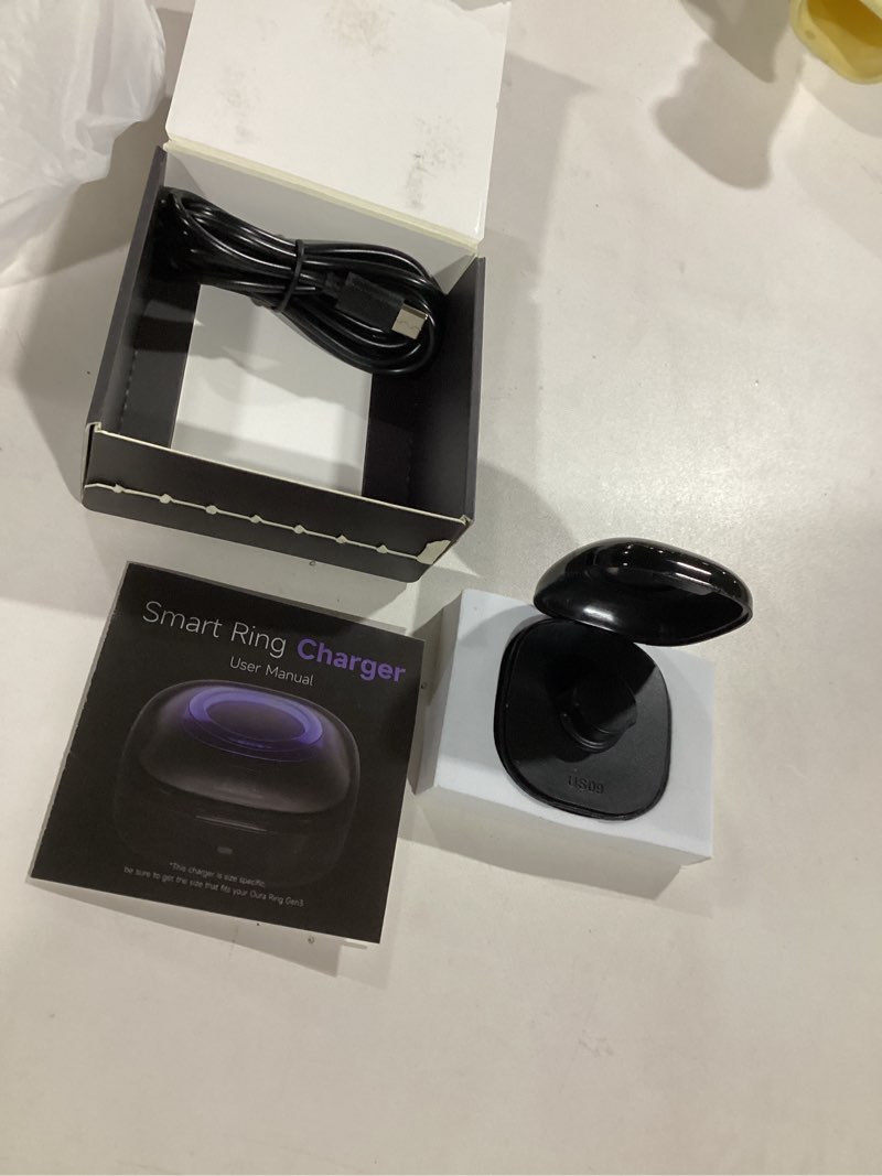 compatible with oura ring gen3 - smart ring wireless charger size 9, 600mah portable travel charging