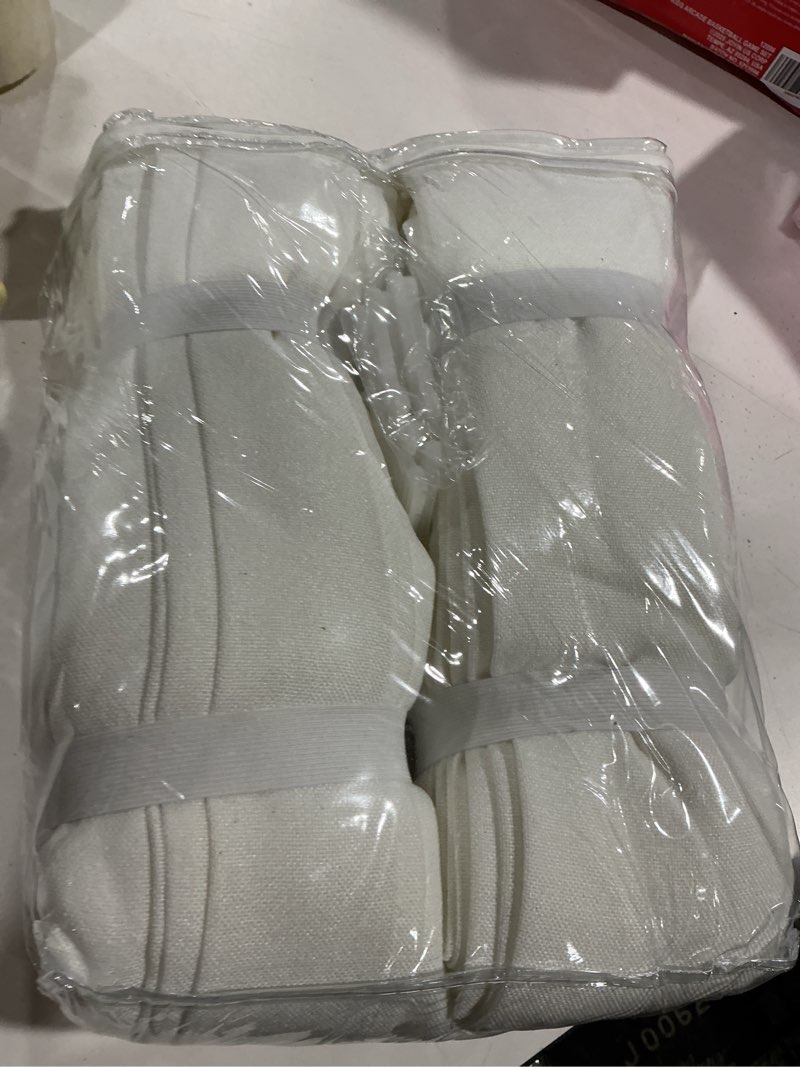 Condition photo showing Good Condition for rain city white pinch pleated sheer curtains 132 inches long, textured window treatments curtain for bedroom/living room 42x132 inch 2 panels back tab rod pocket white 42"w x 132"l (pack of 2)