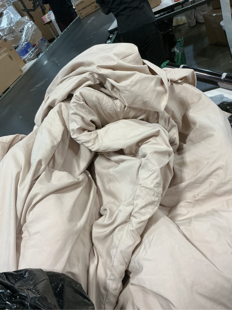 Condition photo showing As Is for Bedsure Queen Comforter Set Beige - Bed in a Bag Queen Size Bedding 7 Pieces, GentleSoft™ Pintuck Bed Set Gift for Family, Pinch Pleat All Season Comforter with Sheets, Pillowcases & Shams Queen 02 - Beige