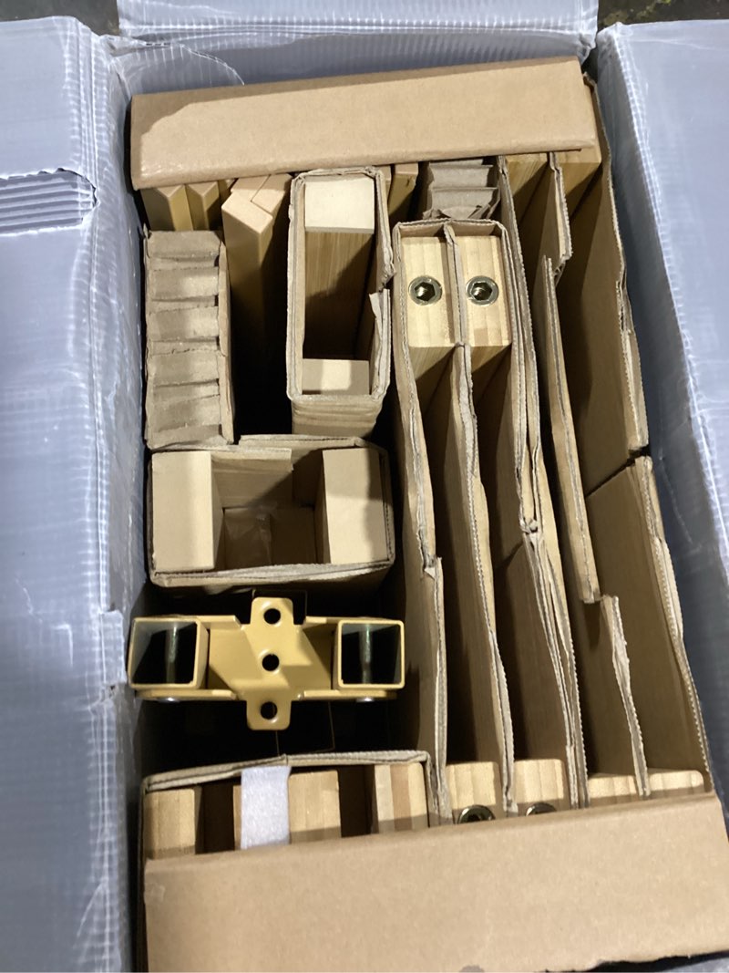 Condition photo showing Good Condition for (possibly used)breezehome 10 inch high solid bamboo wood king size bed frame with headboard and footboard, platform king bed frame with metal slats, no box spring needed, easy to assemble, sturdy king 10 inch