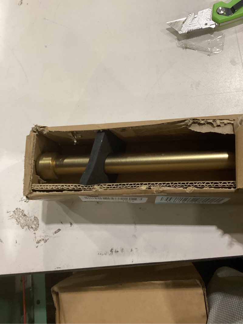 Condition photo showing Good Condition for gold curtain rods for windows 48 to 86 inch,adjustable drapery rods with aluminum end cap and full surround brackets,1-inch window curtain rod for wall and ceiling mount 48-86" gold