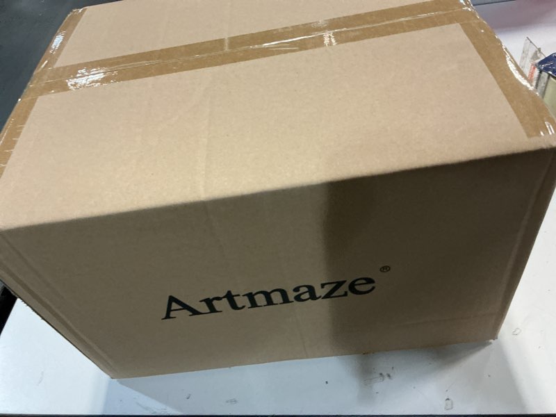 Condition photo showing New/Like New for artmaze clear acrylic end table,side table,brushed brass metal,round,for office, living room and bedroom,easy assembly,12x12 inch?21.3 inch high brushed brass +clear
