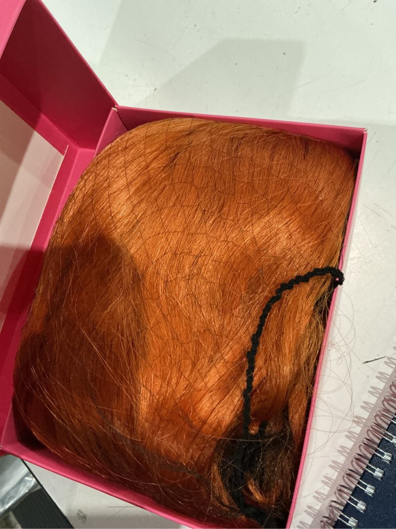 Condition photo showing Good Condition for wecan orange wig-long orange wavy wigs for women natural curly synthetic wig heat resistant fiber wigs for daily party use 28 inch ginger orange