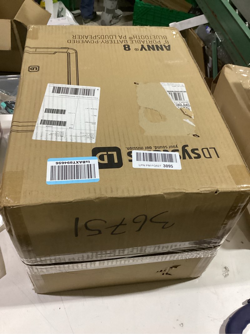 Condition photo showing As Is for ld systems anny 8 portable battery-powered bluetooth pa loudspeaker, grey