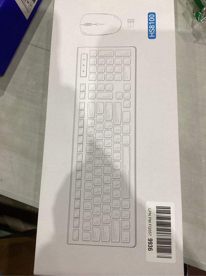 Condition photo showing New/Like New for Wireless Keyboard and Mouse Combo, Full-Sized Wireless Keyboard and Adjustable DPI Mouse, 2.4GHz USB Receiver, Silent Keyboard and Mouse for PC, Windows, MAC, Desktop, Laptop(Purple)