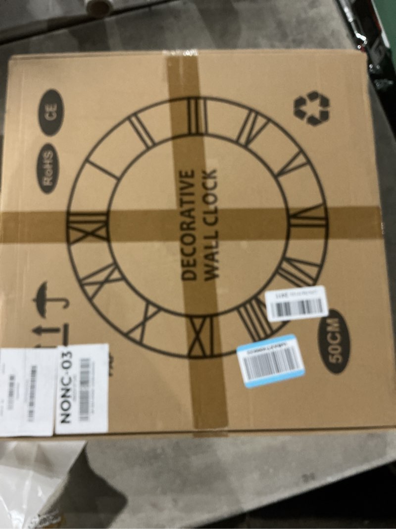 Condition photo showing Good Condition for LEIKE Large Wall Clocks,Silent,Non Ticking,Battery Operated Big Retro Round Modern Wood Wall Clock for Living Room, Bedroom,Dinning Room,Farmhouse,Office,Home Decor-20 Inch(Black-Arabic Number) 20 IN Black Wood-arabic Number