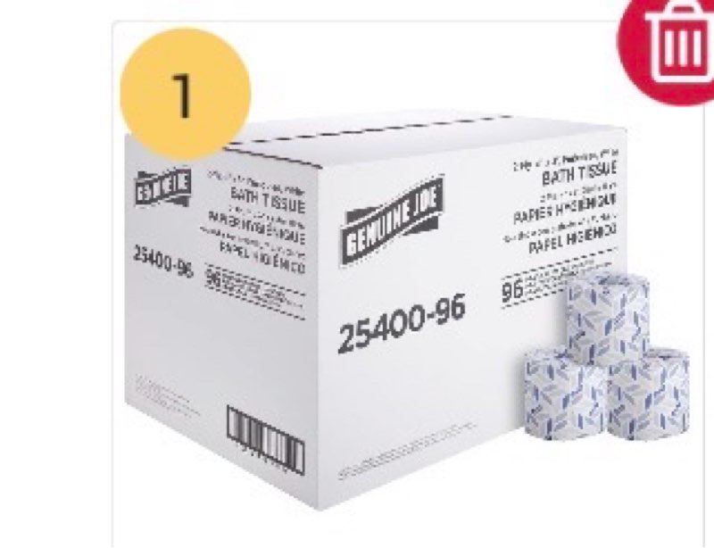 genuine joe 2-ply standard bath tissue rolls - 2 ply - 3  x 4  - 400 sheets/roll - white - perforat